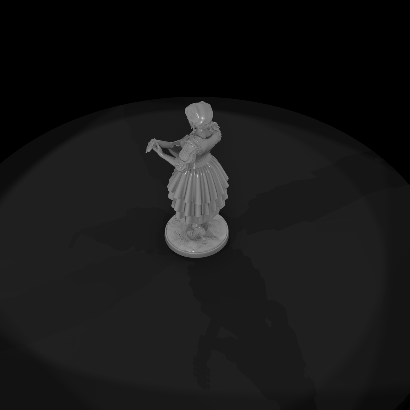 Wandering Minstrel Woman with a Lute