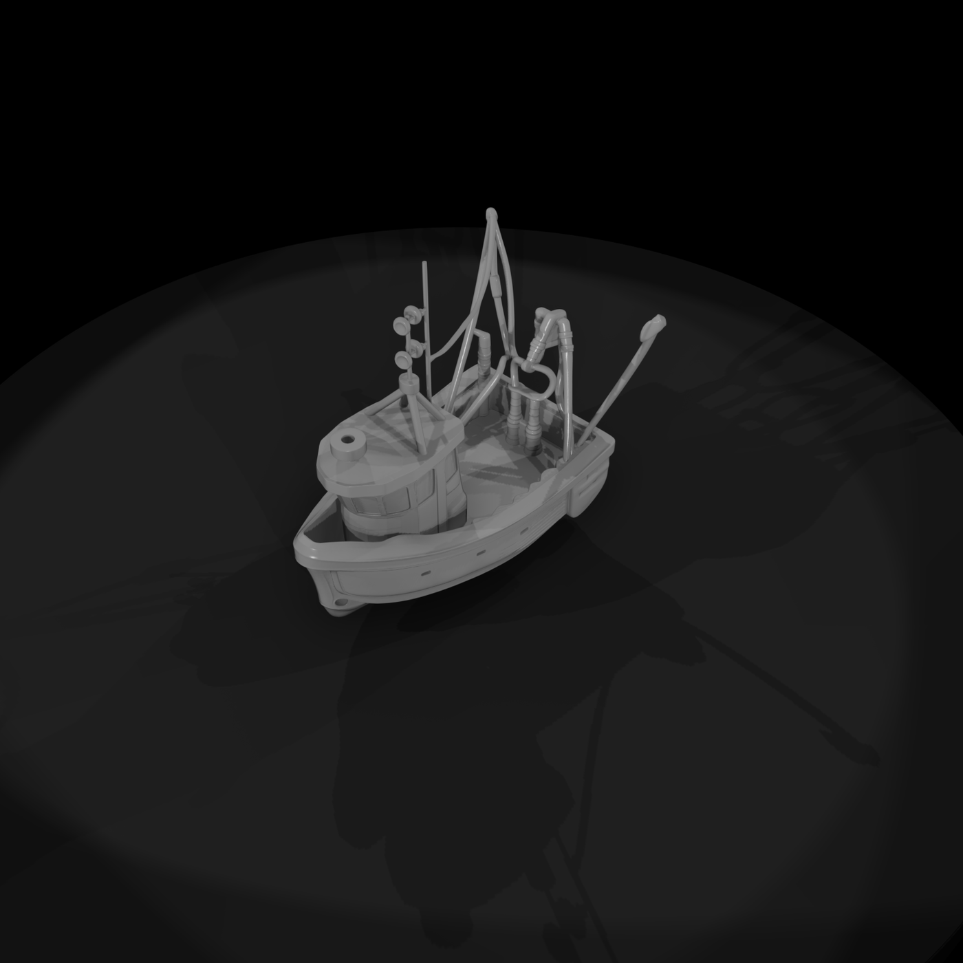Stylized Fishing Trawler Boat