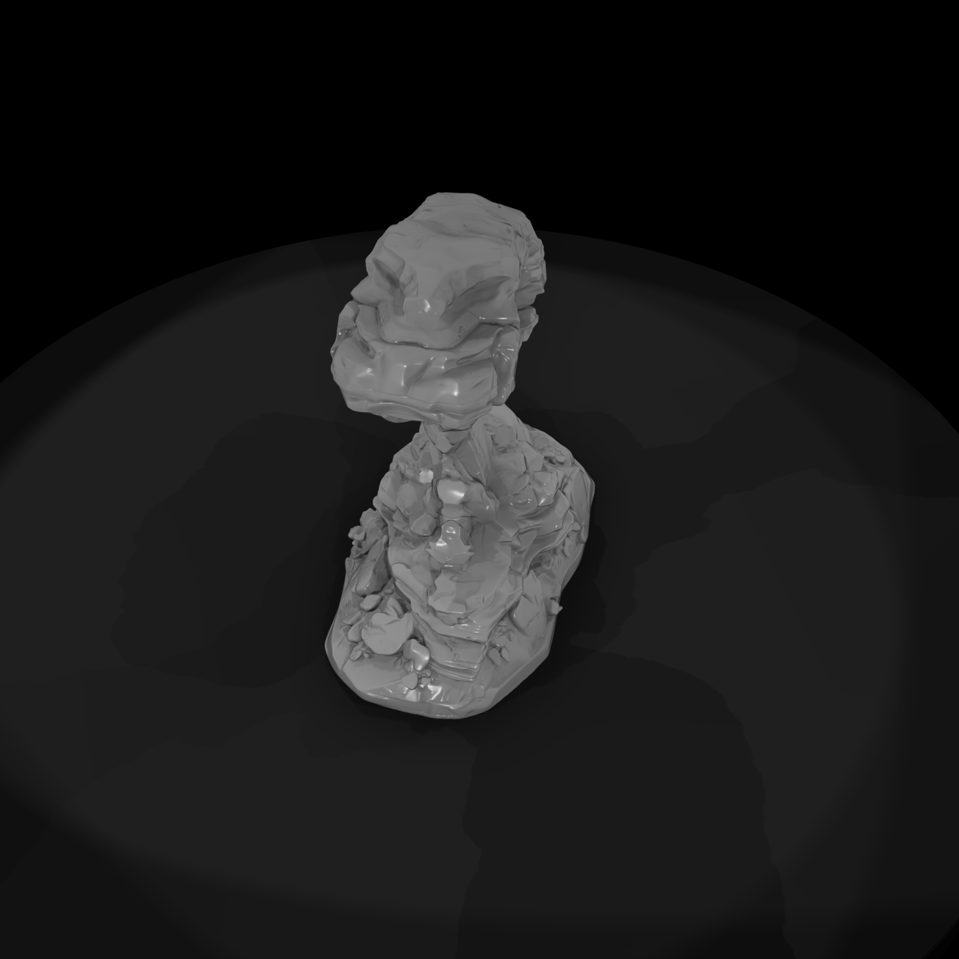 Glowing Crystal Rock Outcrop