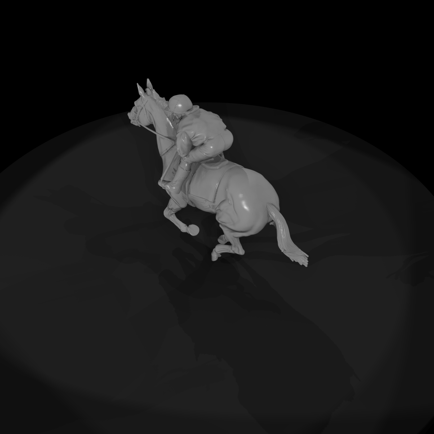 Jockey On Galloping Horse 3