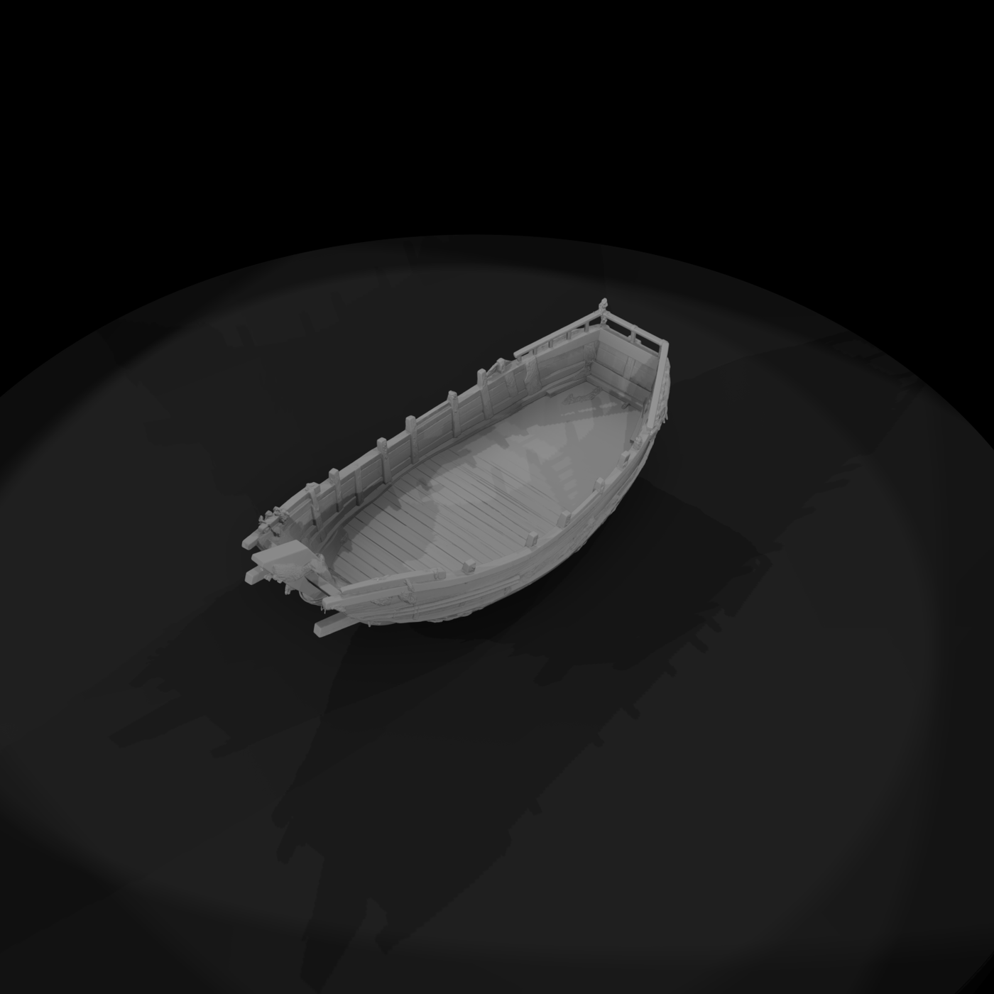 Stylized Sunken Wooden Shipwreck