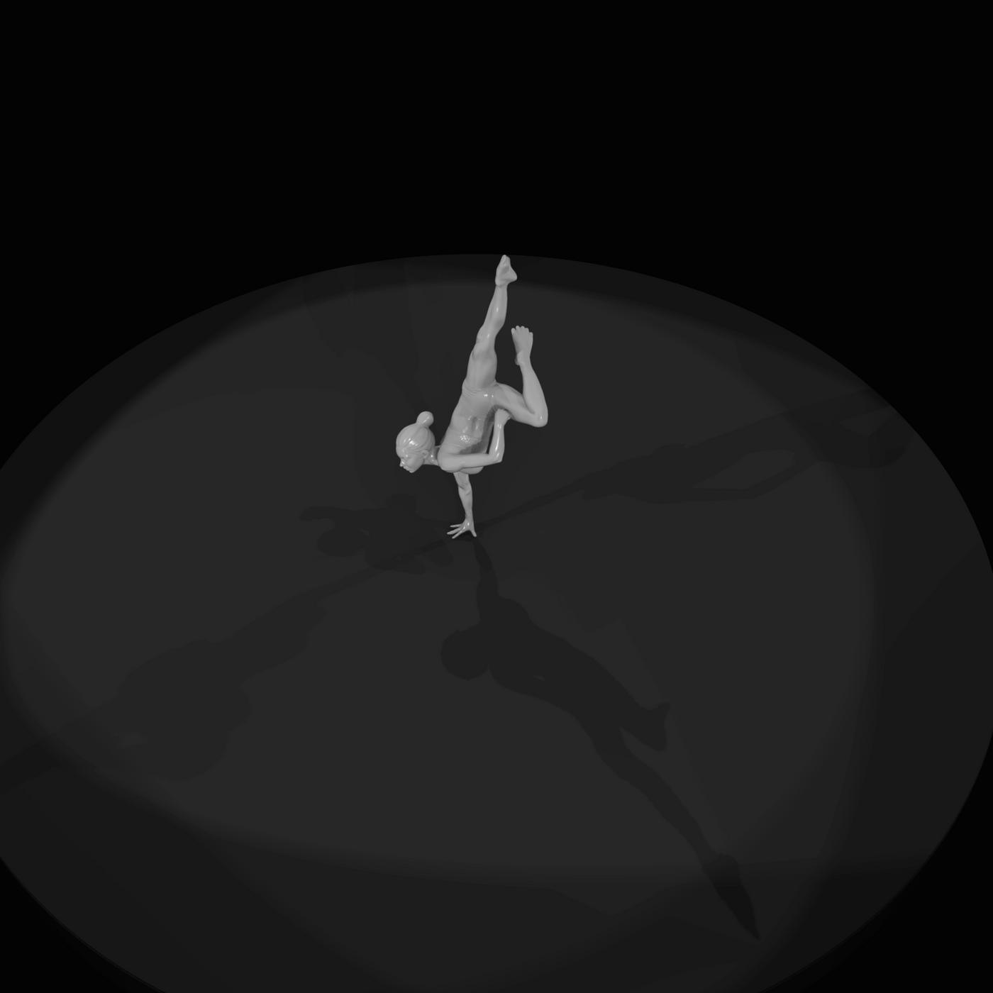 Acrobatic Dancer in Inverted Split