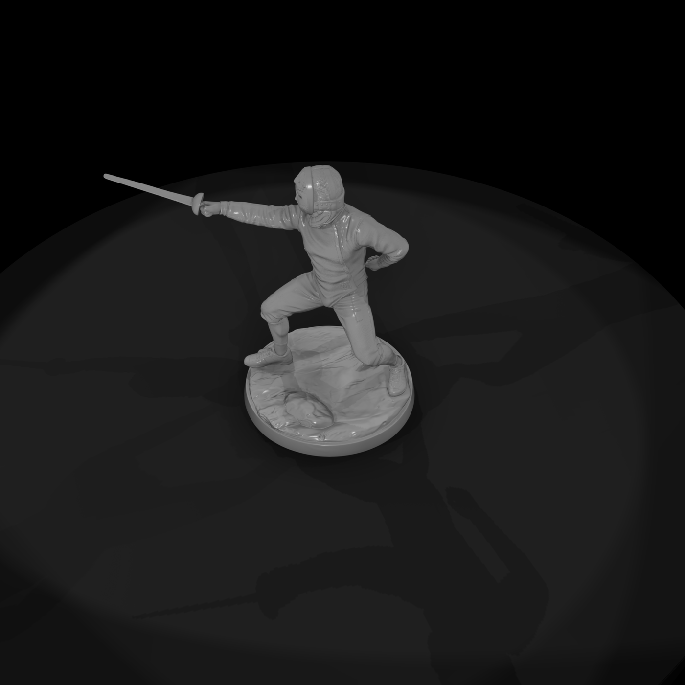 Sport Fencer En Garde with Foil