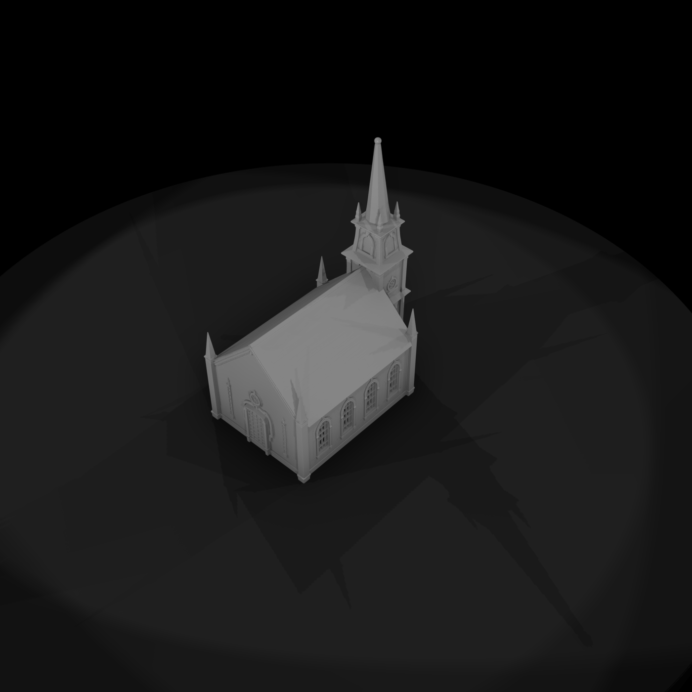 Stylized Gothic Country Church