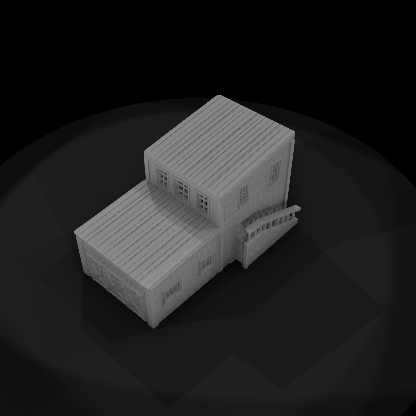 Stylized Western False-Front Storefront