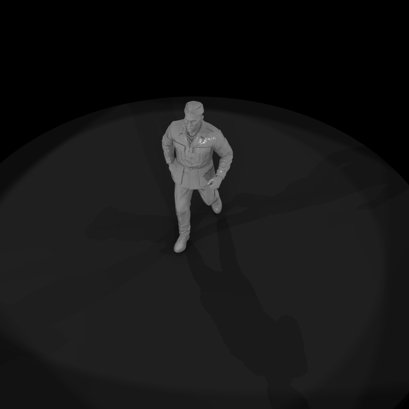 WWII American GI Walking