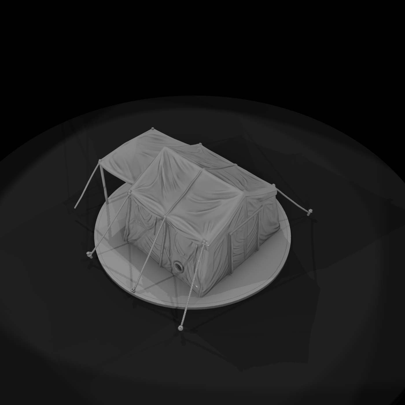 Military Canvas Wall Tent with Awning