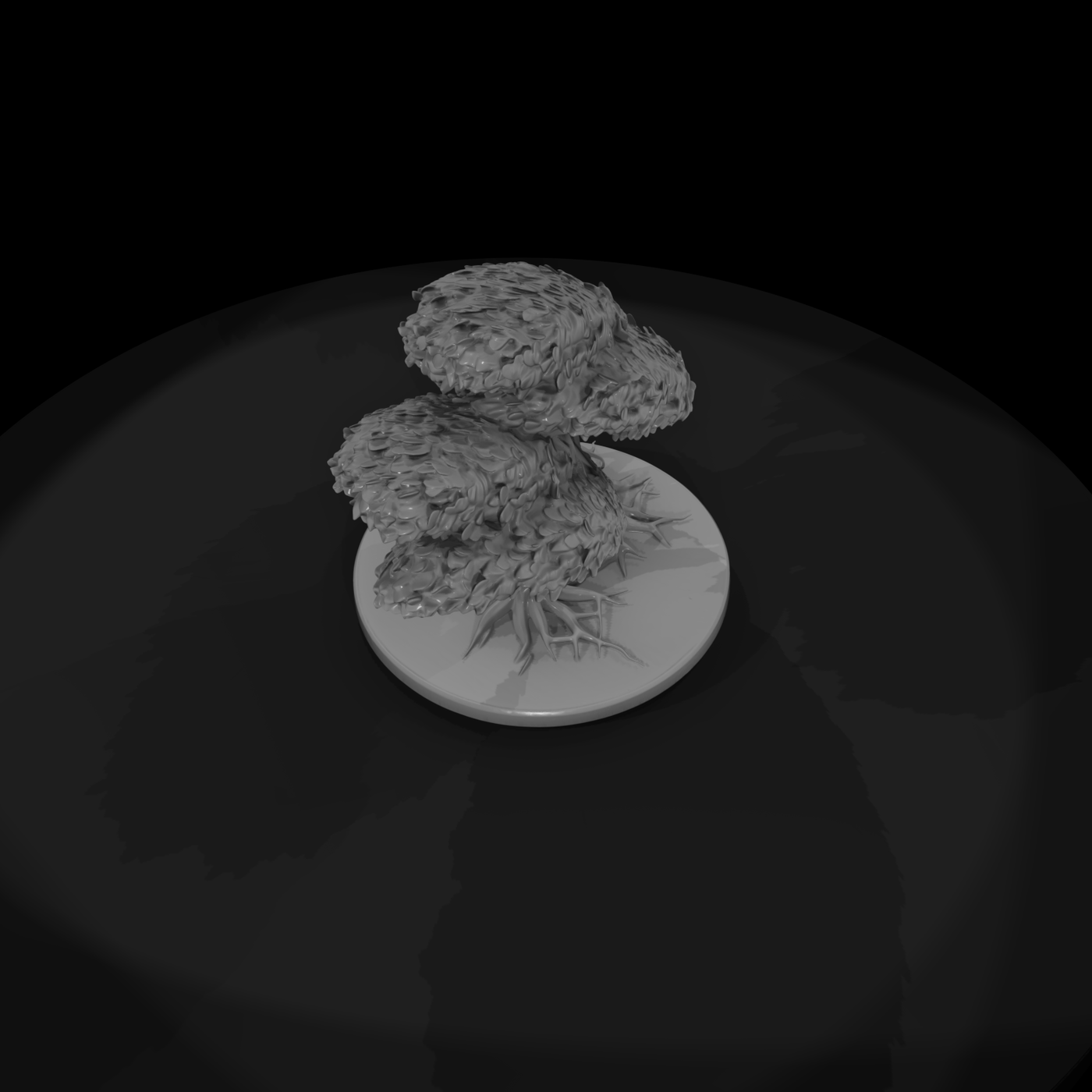 Stylized Twin Trees on Round Base