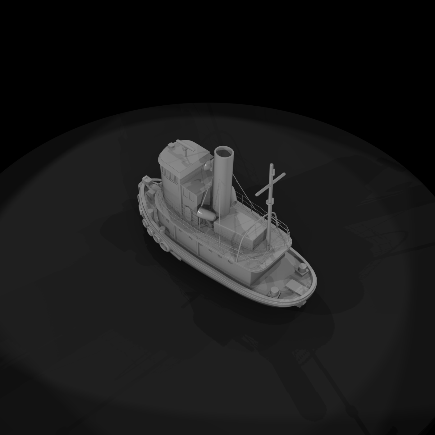 Stylized Steam Tugboat - Harbor