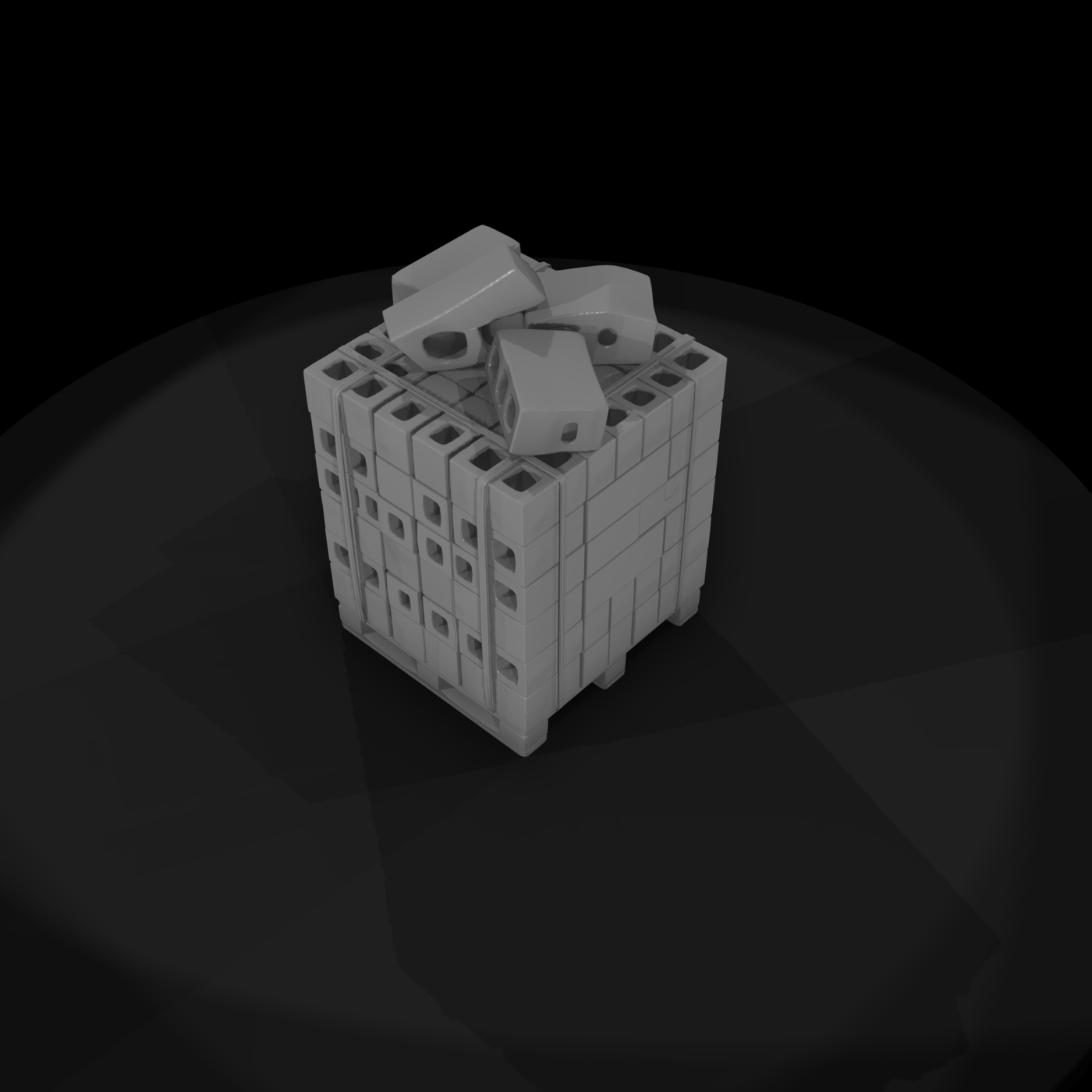 Pallet of cinder blocks