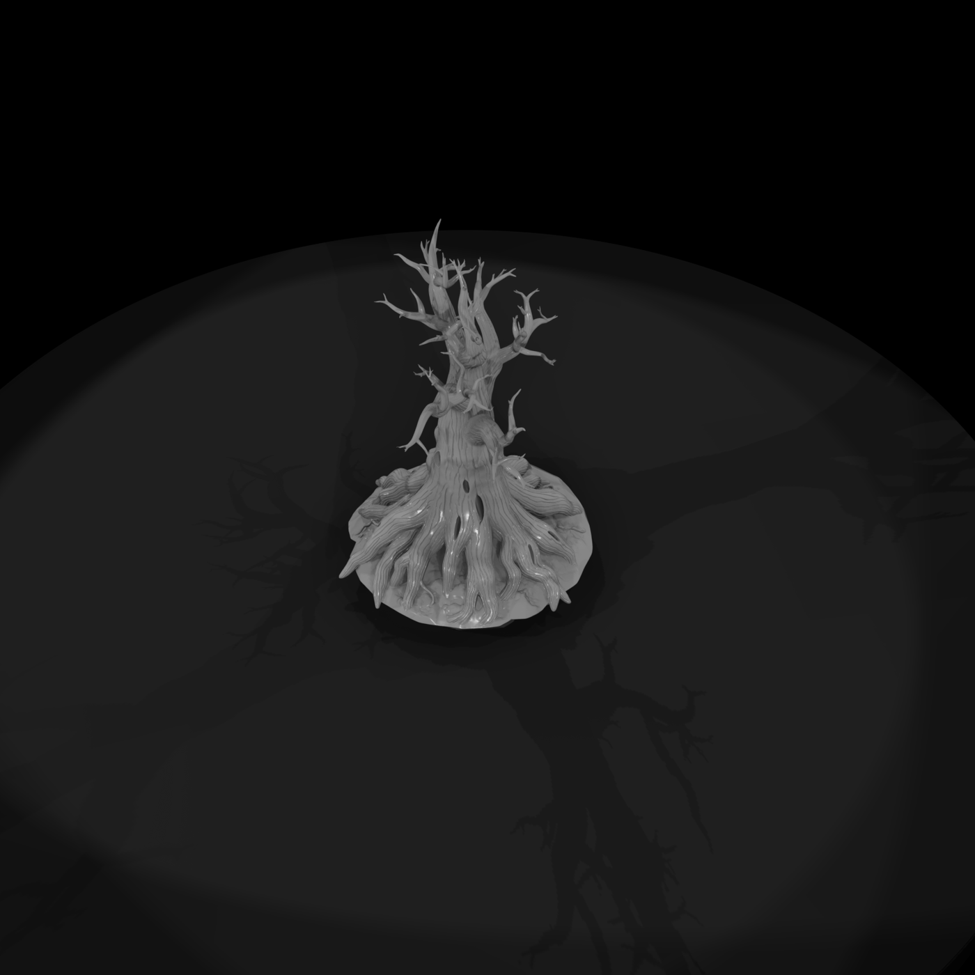 Stylized Gnarled Dead Tree — Fantasy Terrain