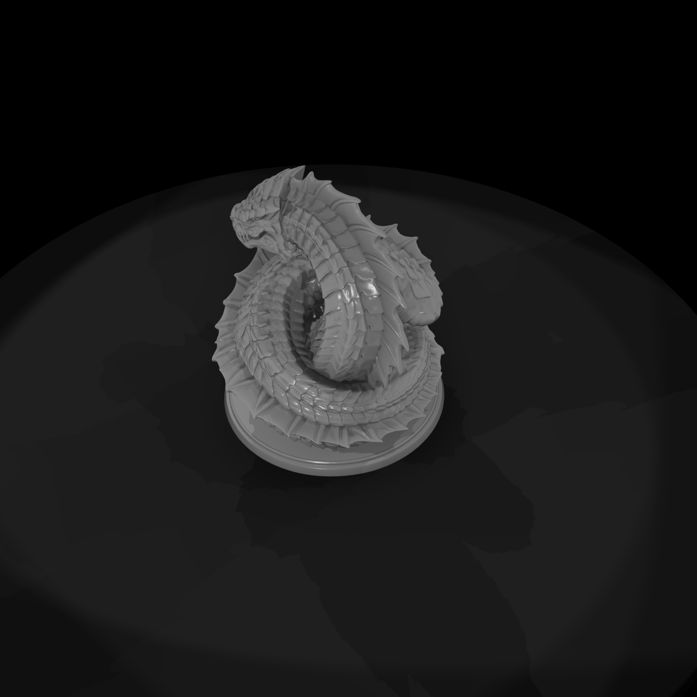 Stylized Fantasy Giant Serpent Dragon 3D Miniature
