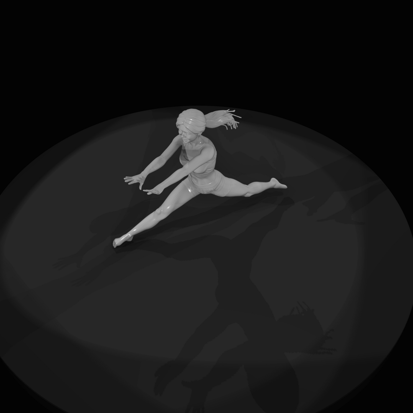 Athletic Woman in Dynamic Fitness Pose