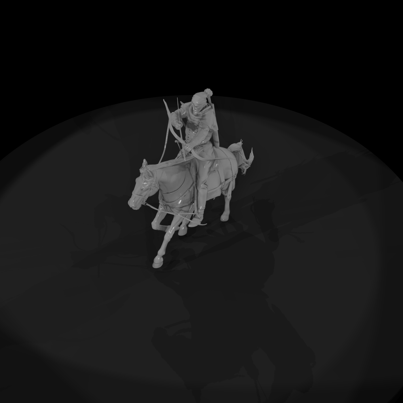 Medieval Mounted Archer on Galloping Horse — 28mm