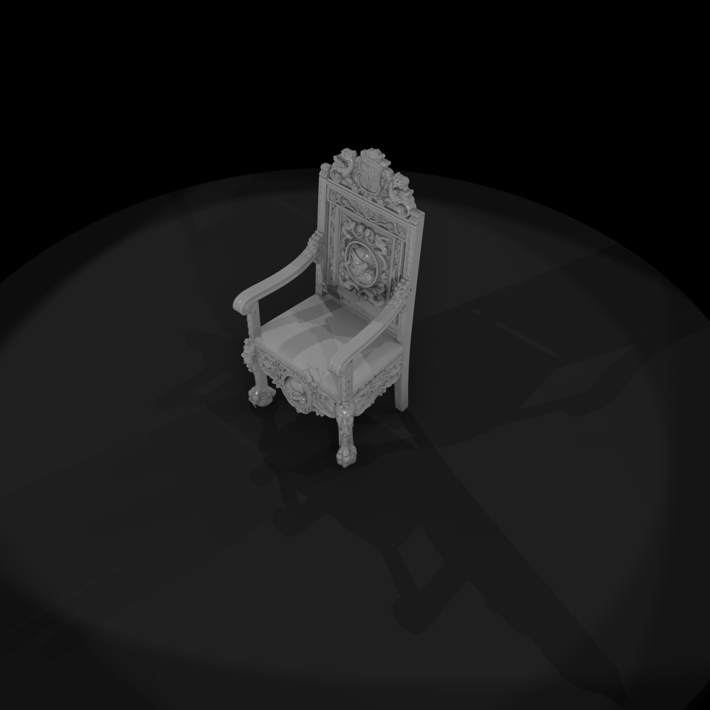 Ornate Carved Throne Chair