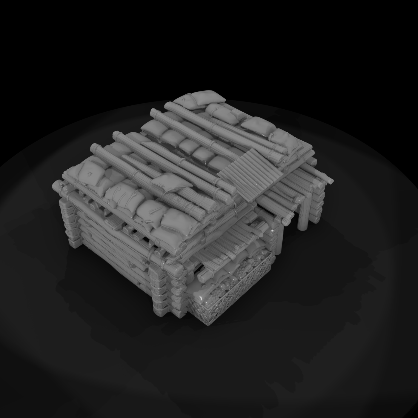 Mil 014 Ww2 Pacific Coconut Log Bunker