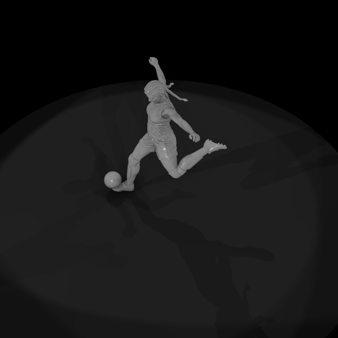 0071 Sports Soccer Player F Kicking
