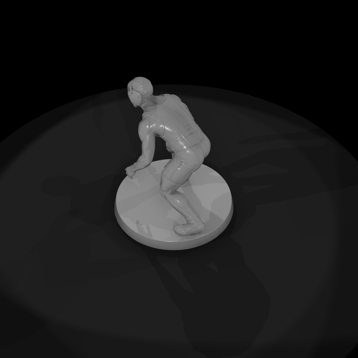 Wrestler in Ready Stance