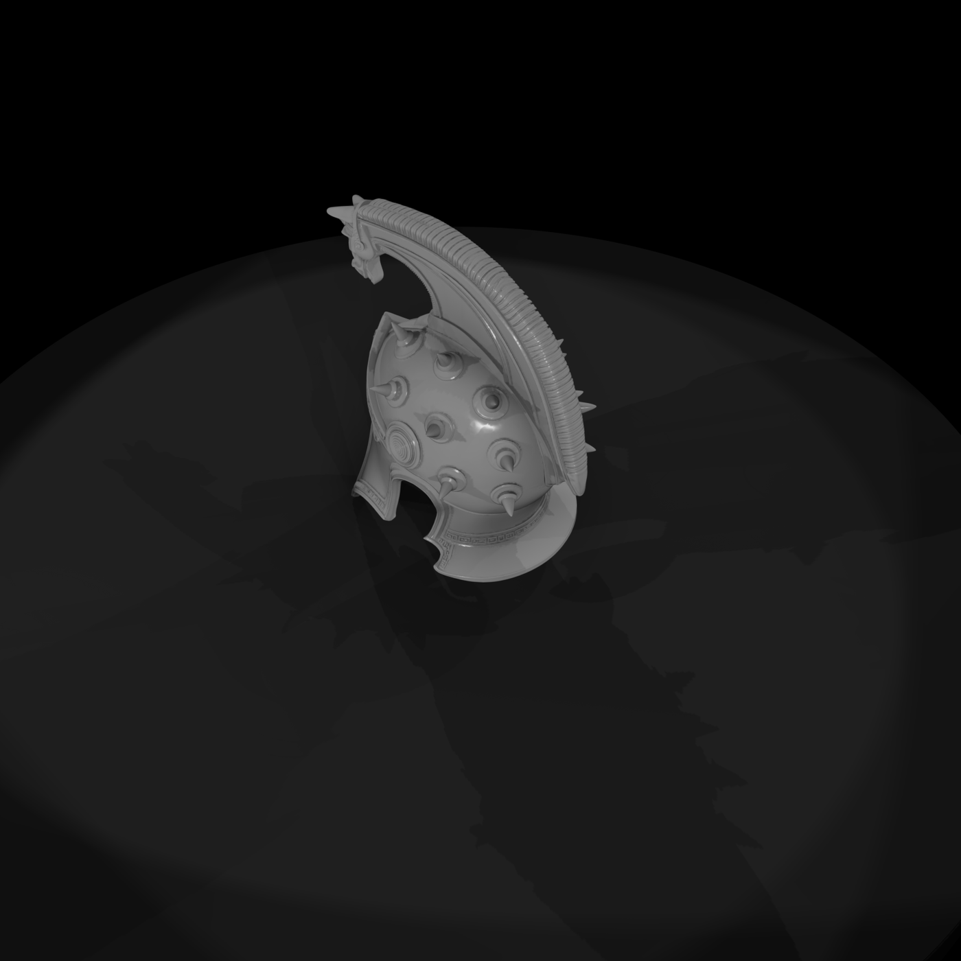 Stylized Hoplite Helmet with Horse Crest