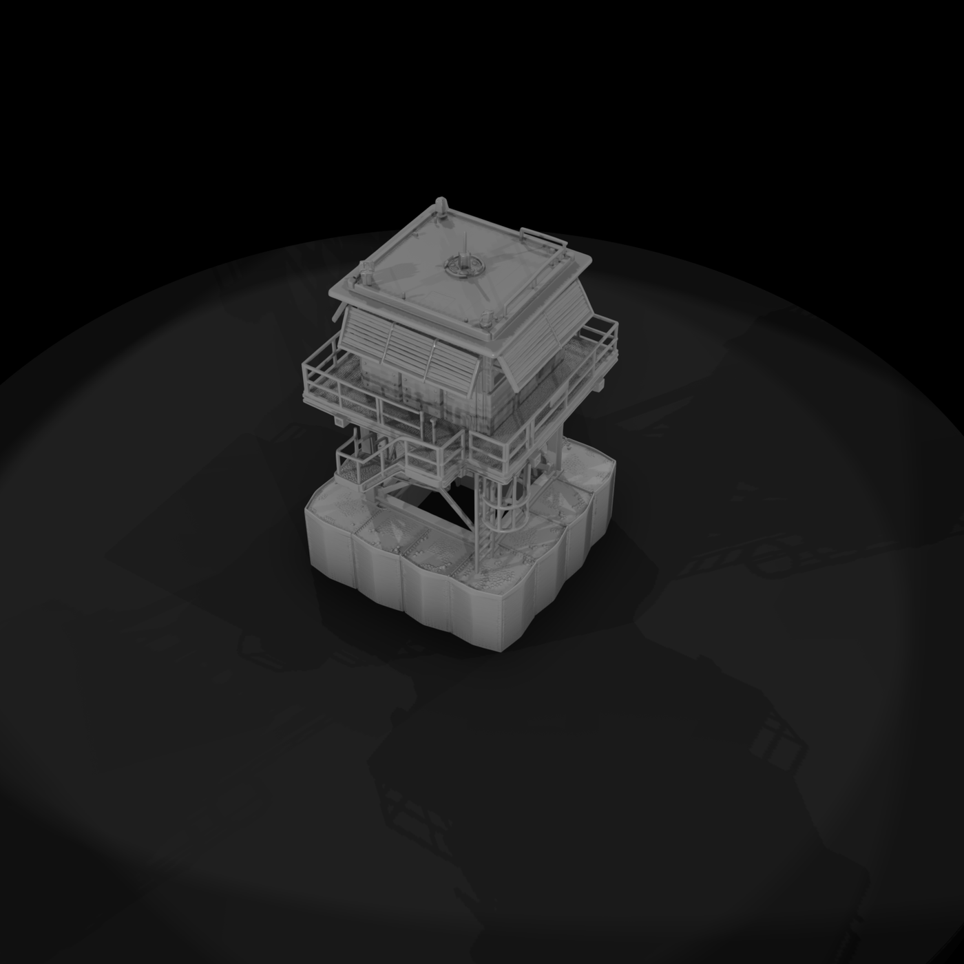 Mil 242 Modern Desert Elevated Sangar Tower