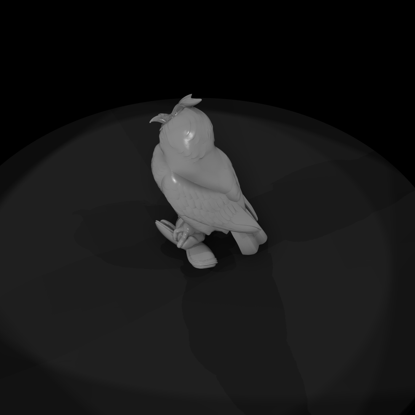 Stylized Great Horned Owl Sculpture — Accent