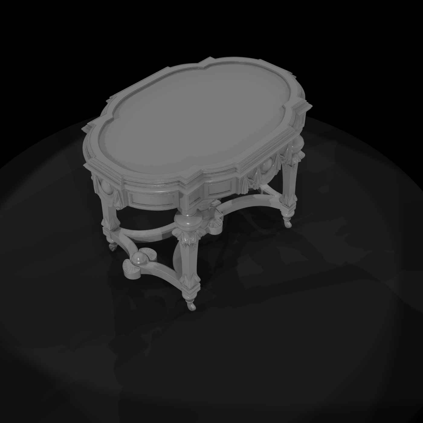 Ornate Neoclassical Carved Accent Side Table 6Avek