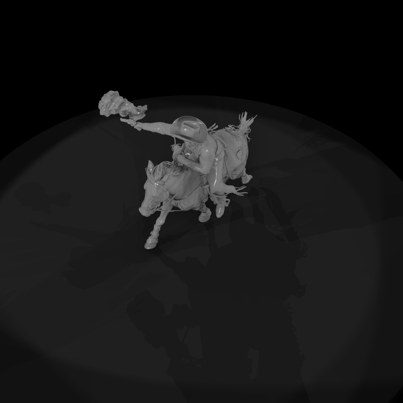 Mounted Cowboy on Horse — Western