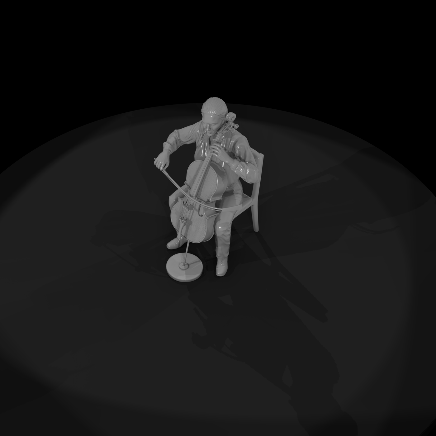 Seated Cellist Performing