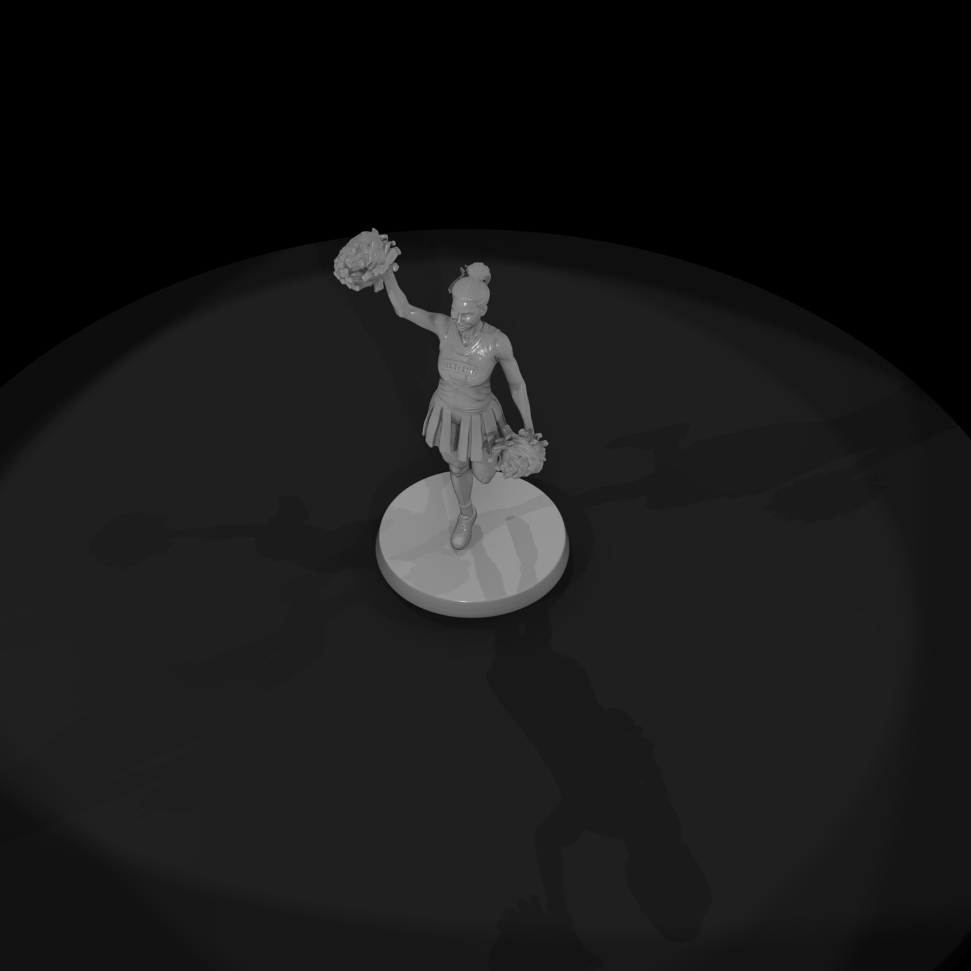 Cheerleader with Pom-Poms