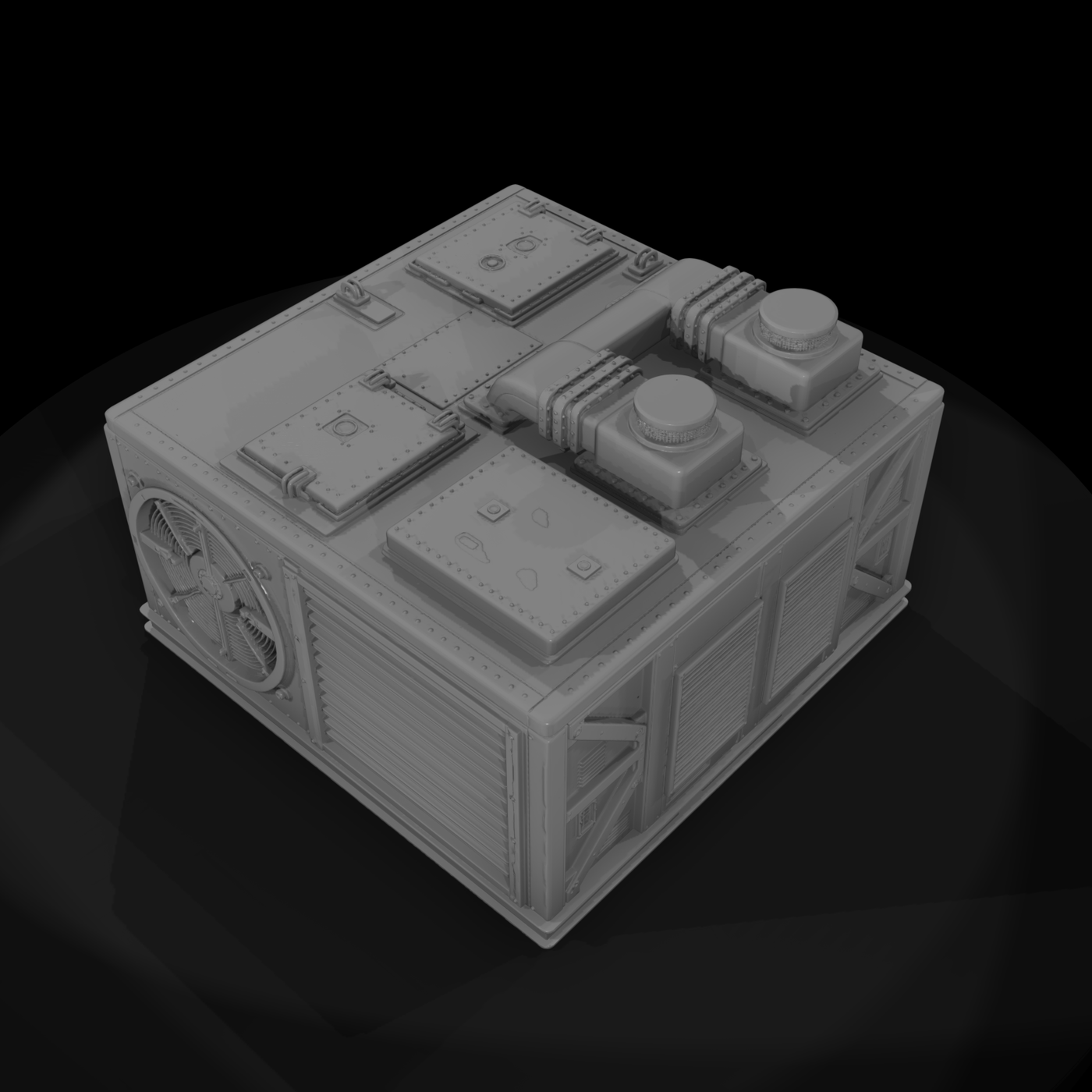 Rugged Industrial Tactical Hvac Unit 3D Model 9Bev