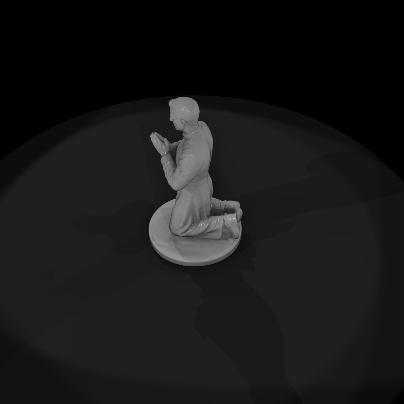 Kneeling Priest in Prayer