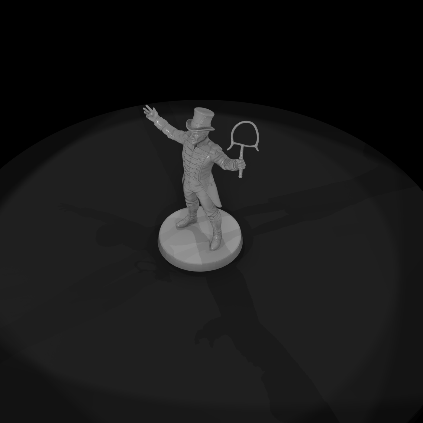 Circus Ringmaster with Top Hat and Whip