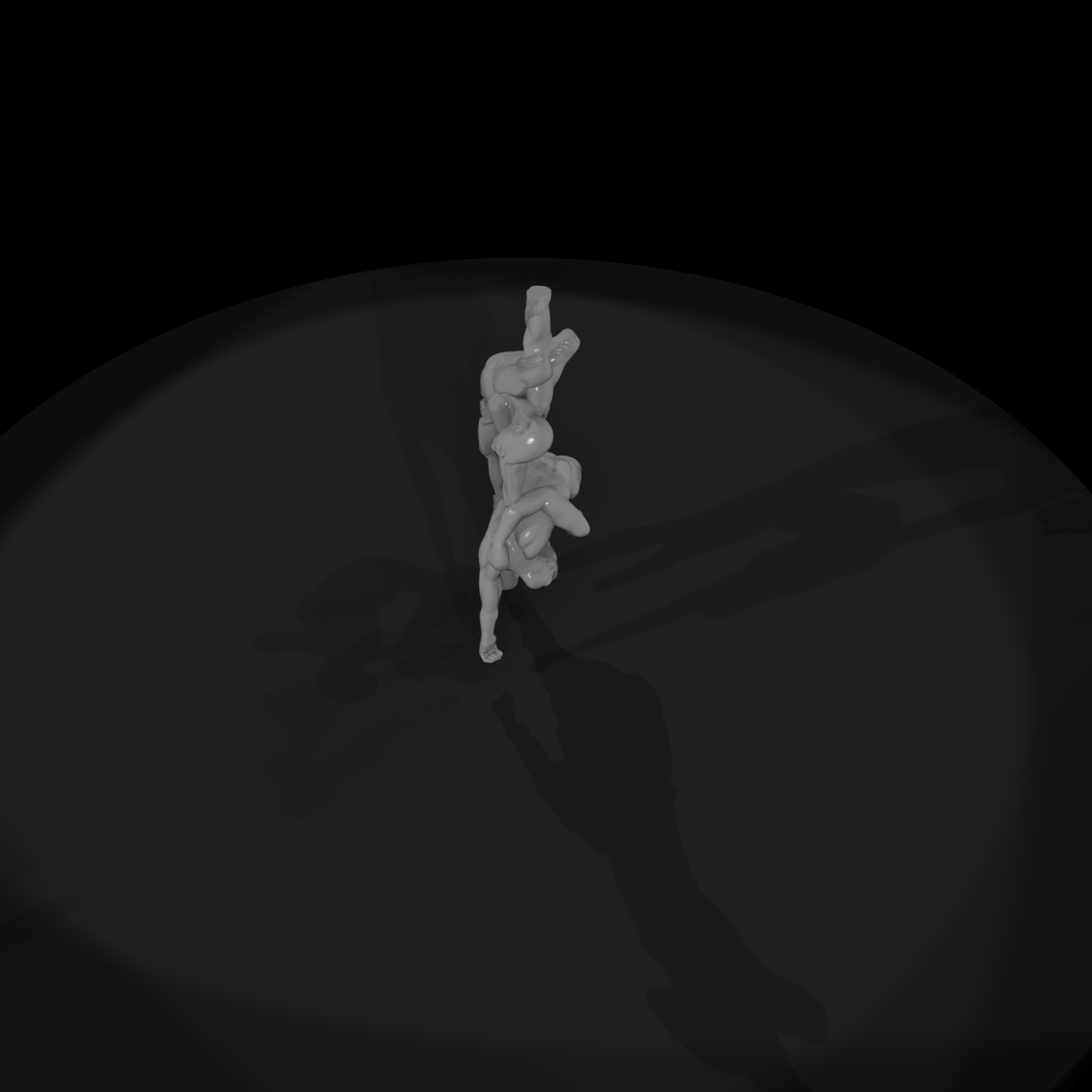Stylized Acrobat Couple — Base-Ready Sculpture