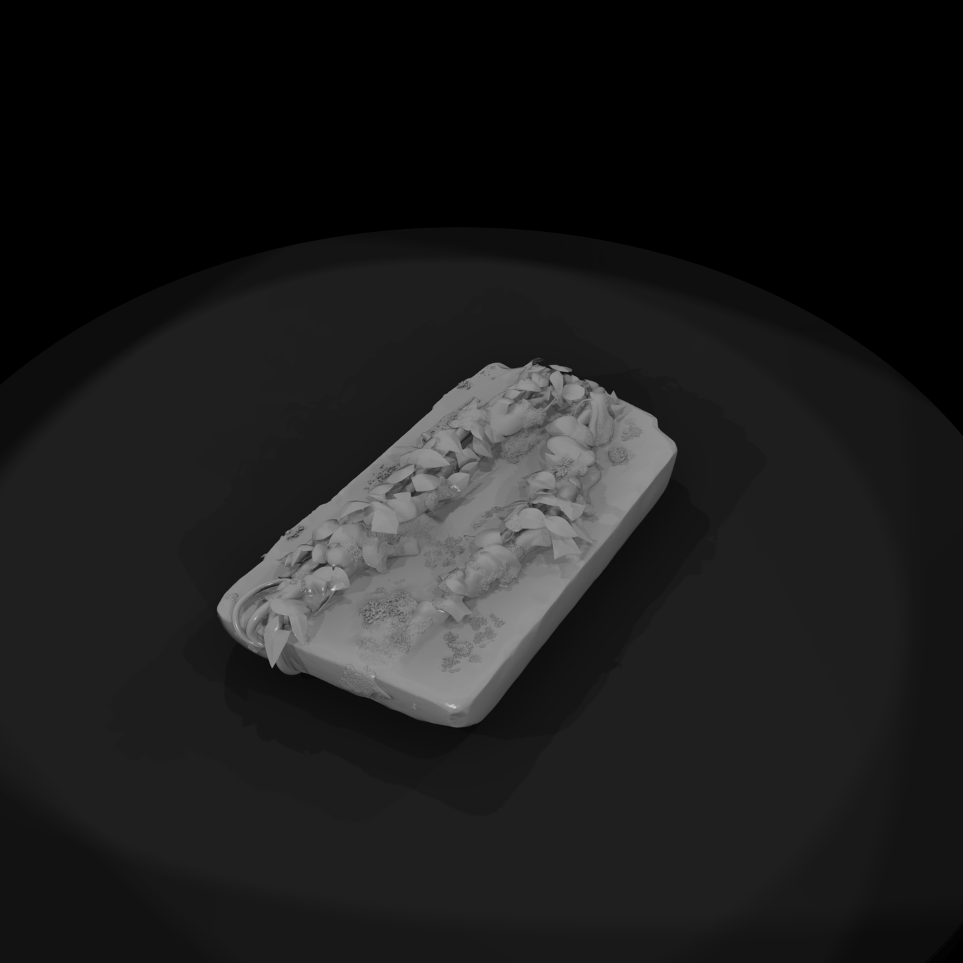 Overgrown Weathered Grave Slab