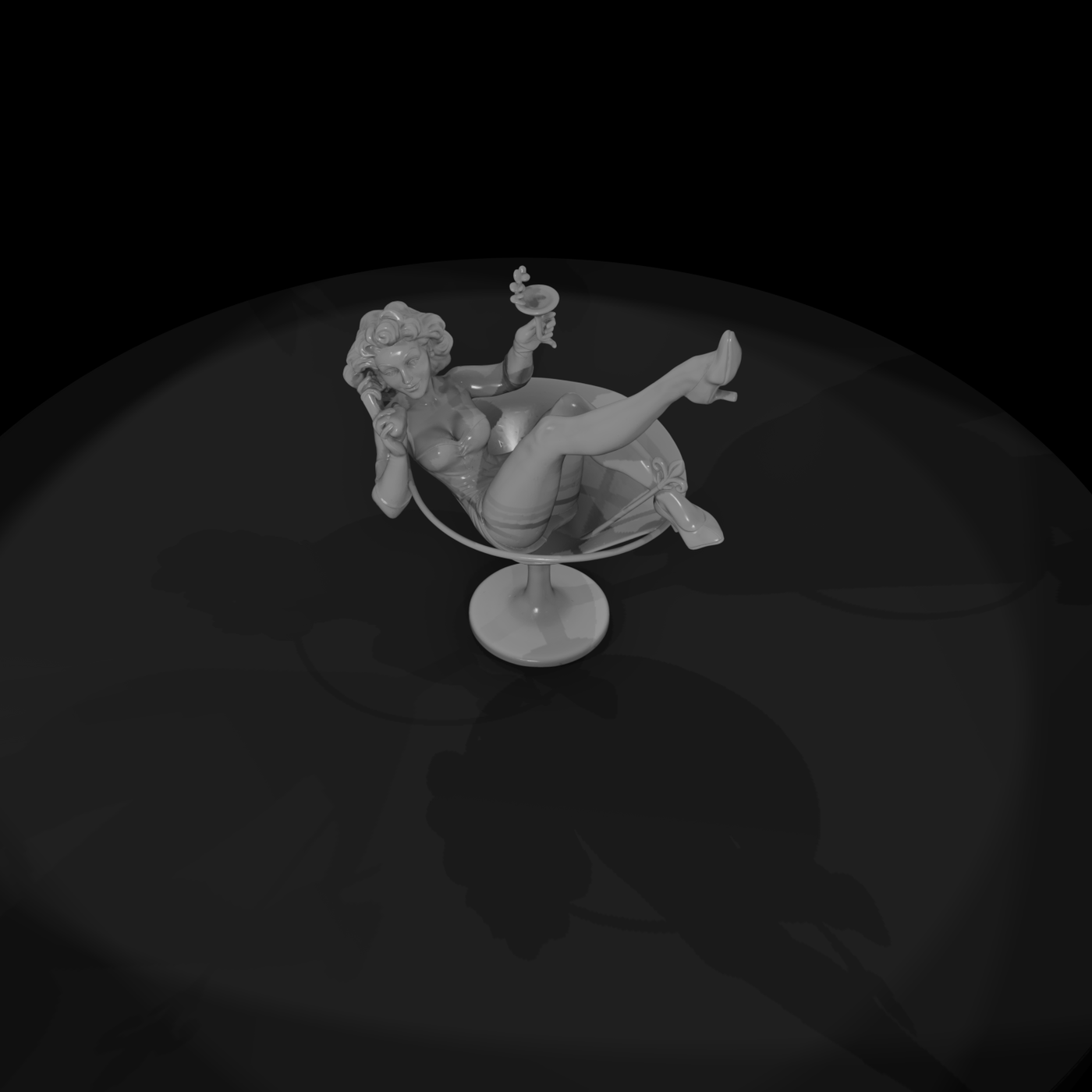 Pin Up In Coupe Glass