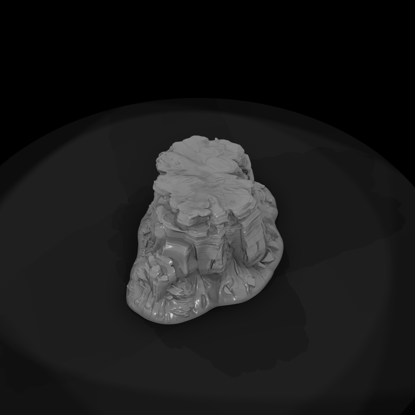 Layered Sandstone Rock Outcrop
