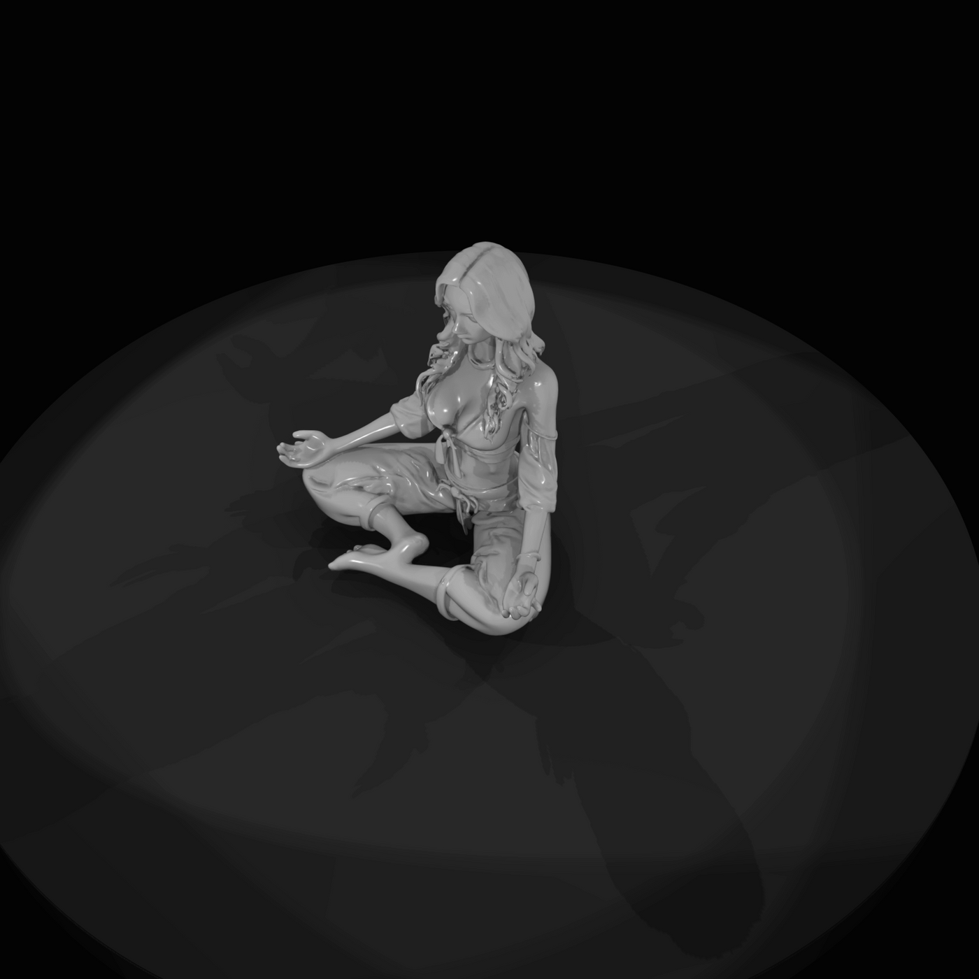 Meditating Woman in Lotus Pose