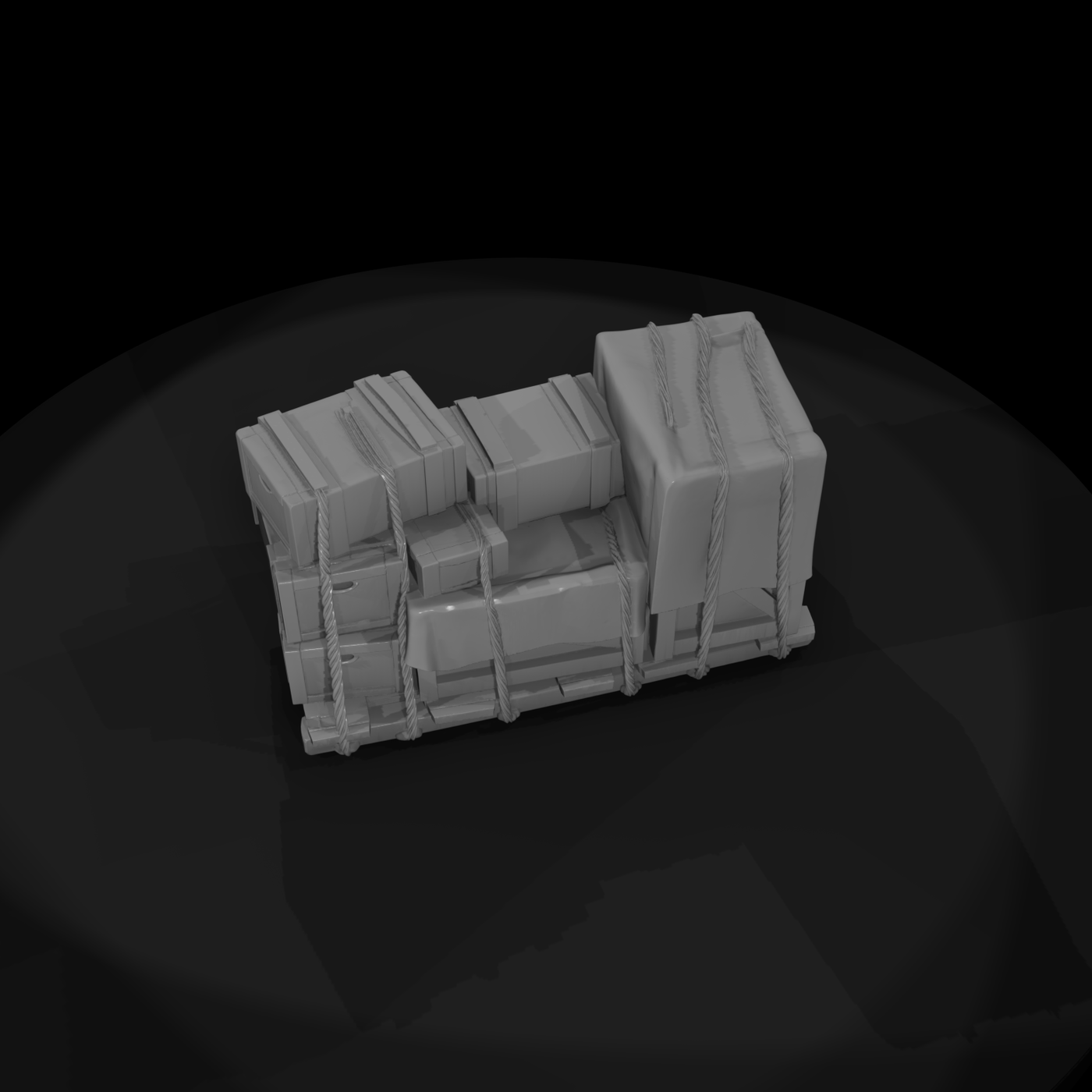 Stacked Cargo Crates on Pallet