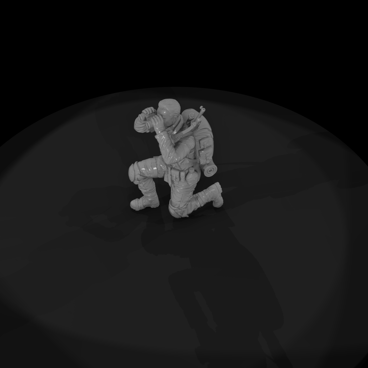 Wasteland Road Scout Kneeling with Binoculars