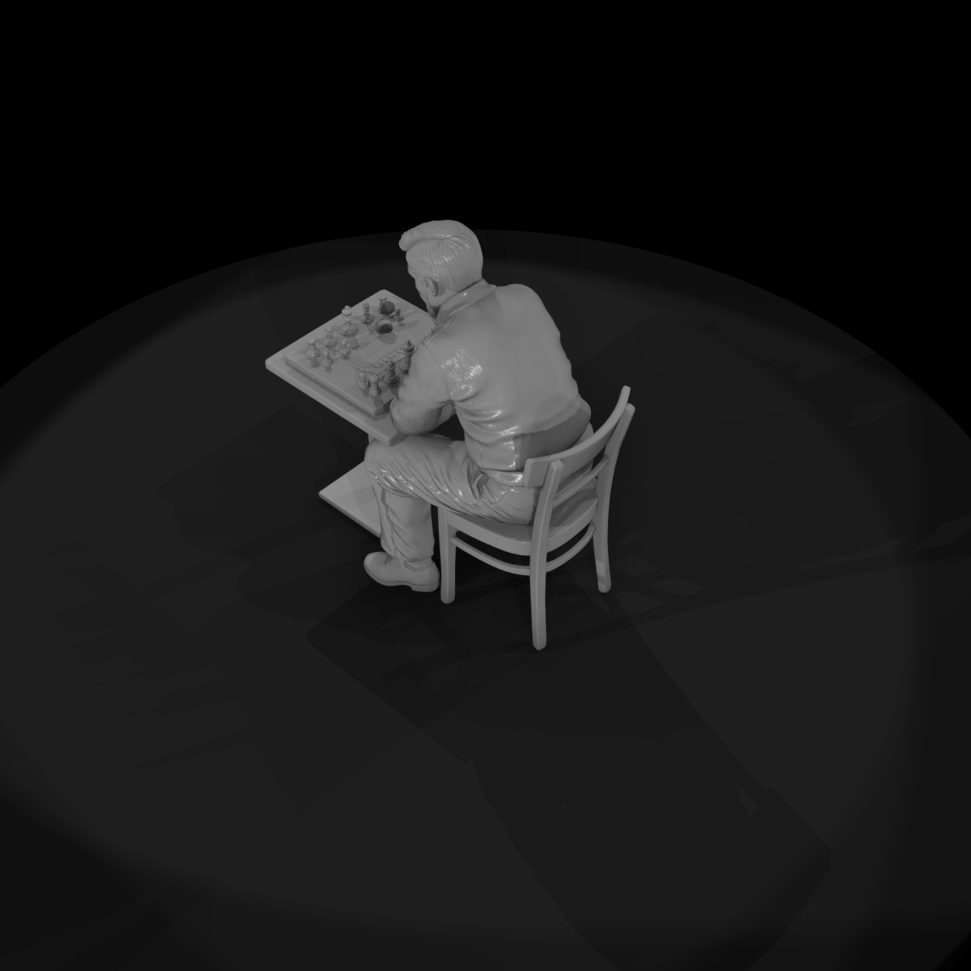 Seated Chess Player in Thought