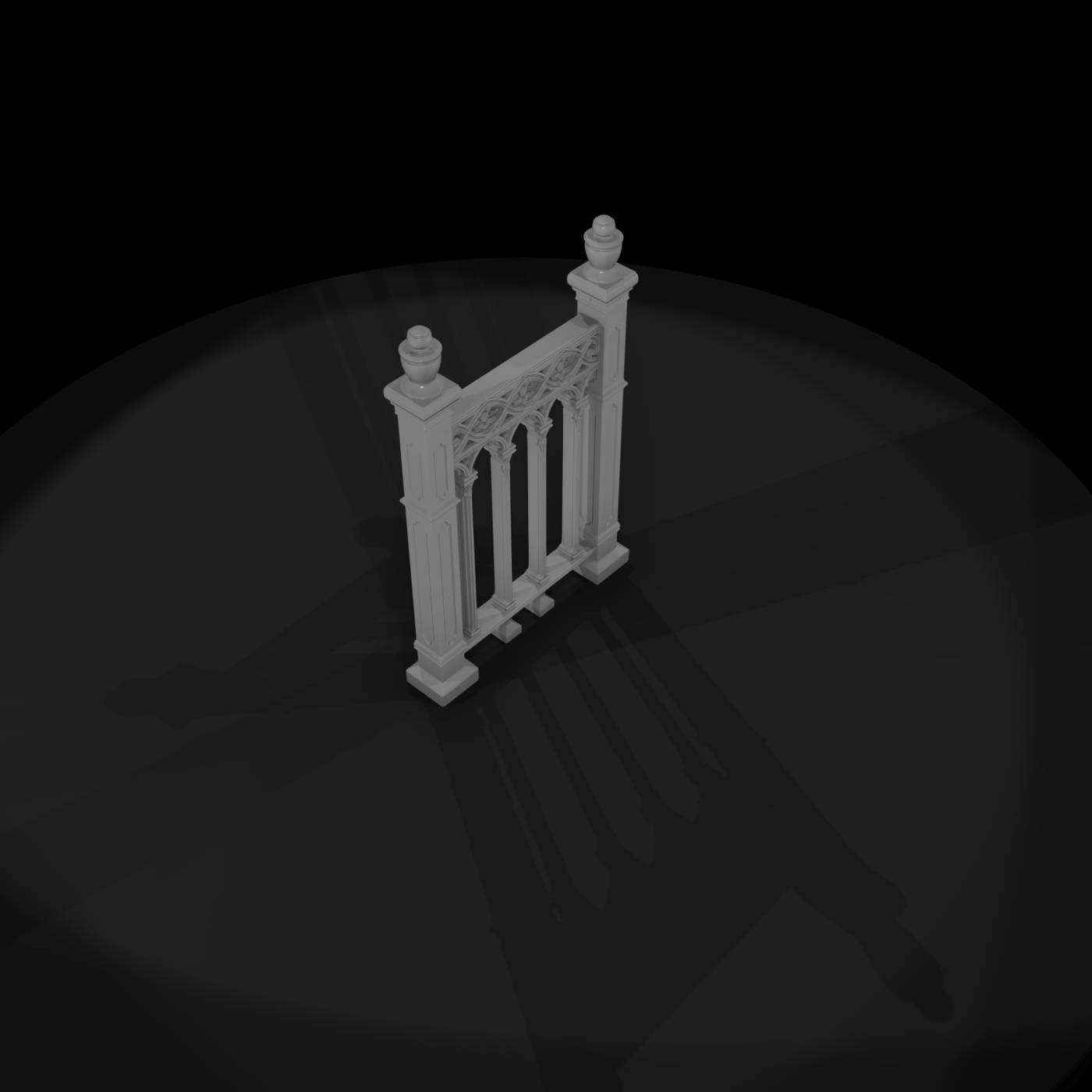 Gothic Ornate Balustrade Section