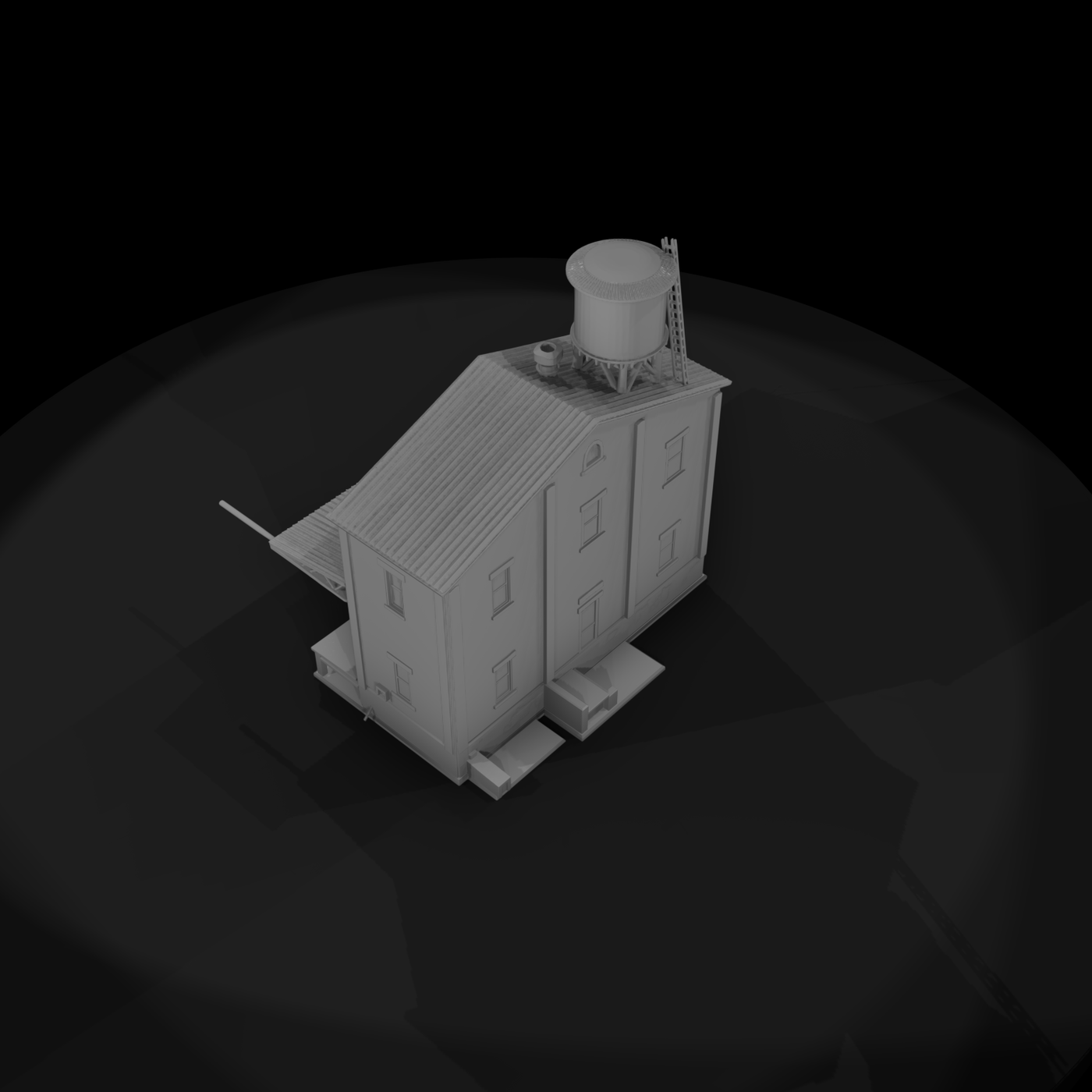Vintage Industrial Warehouse with Water Tower