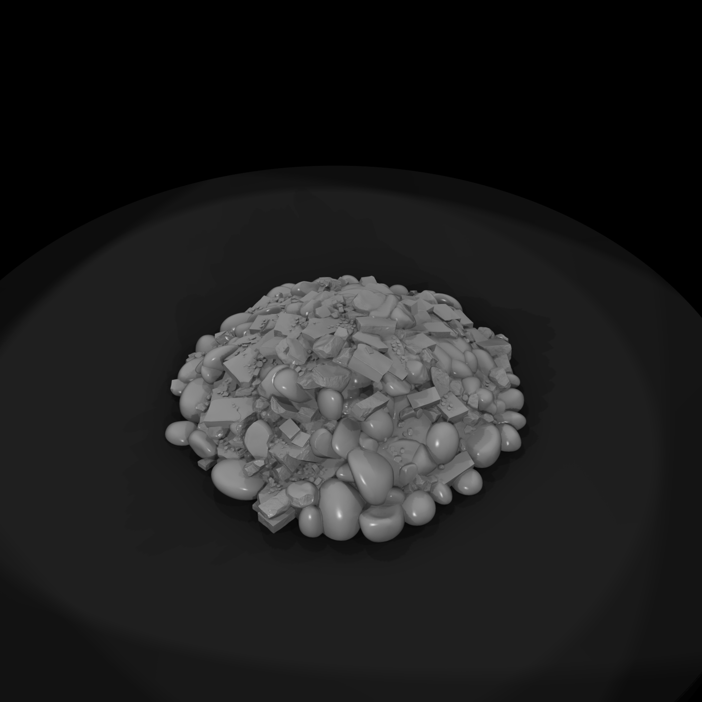River Rock & Construction Rubble Scatter Pile