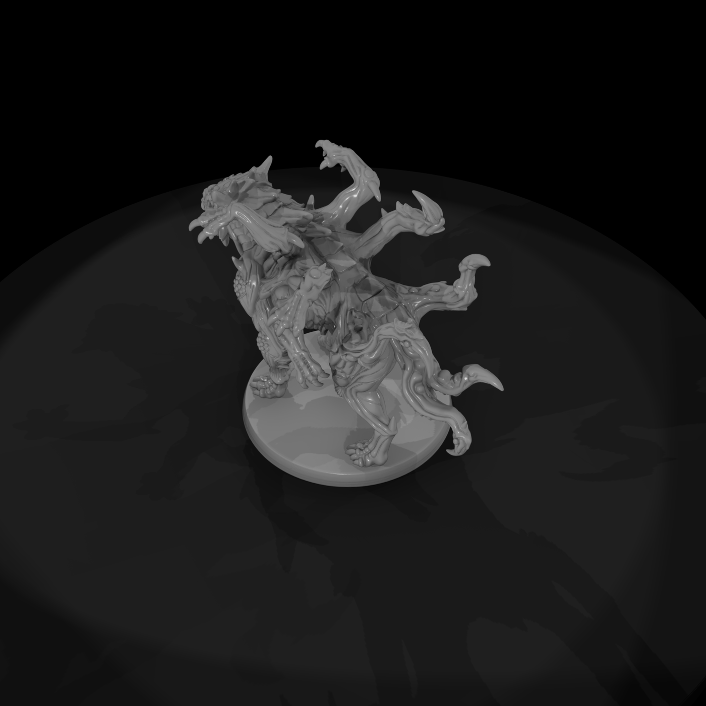 Dark Fantasy Monstrous Demon Wolf Miniature Knct07