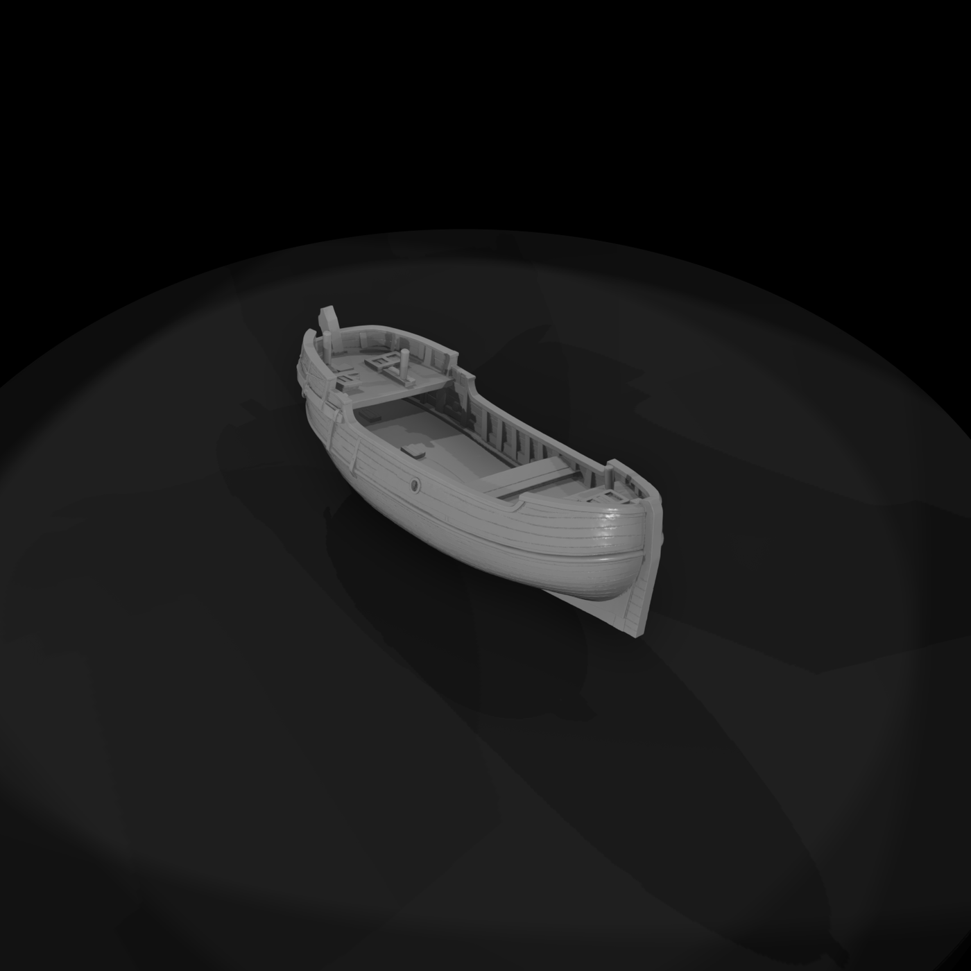 Weathered Wooden Rowboat