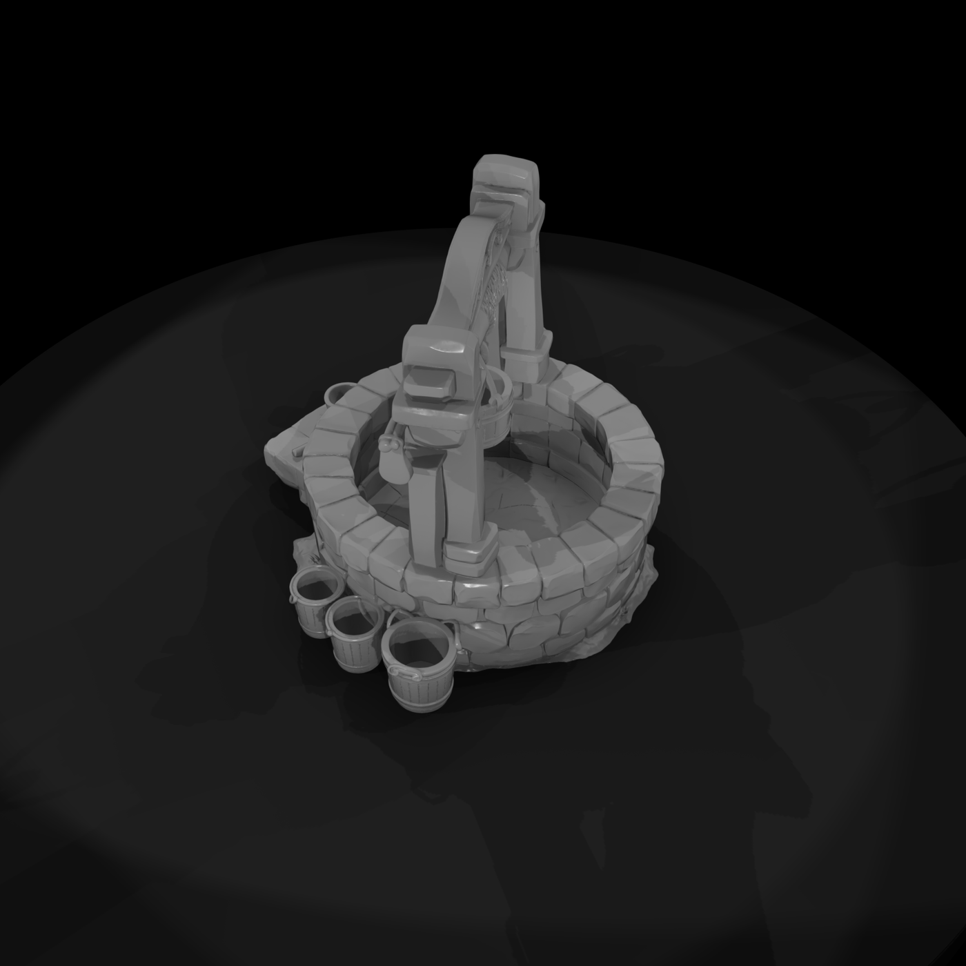 Stylized Medieval Water Well — Terrain