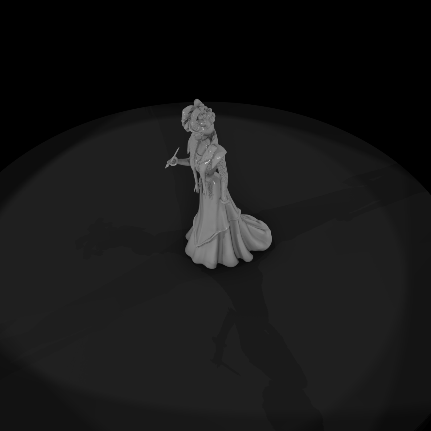Elegant Noble Sorceress in Gown