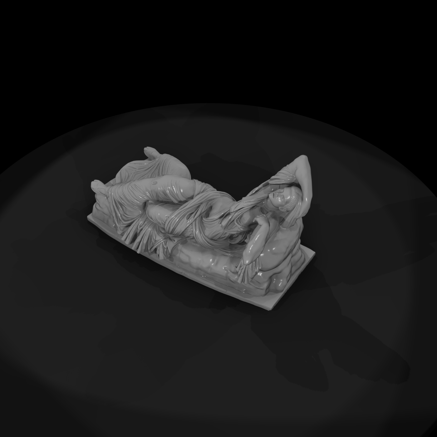 Sleeping Ariadne neoclassical reclining statue
