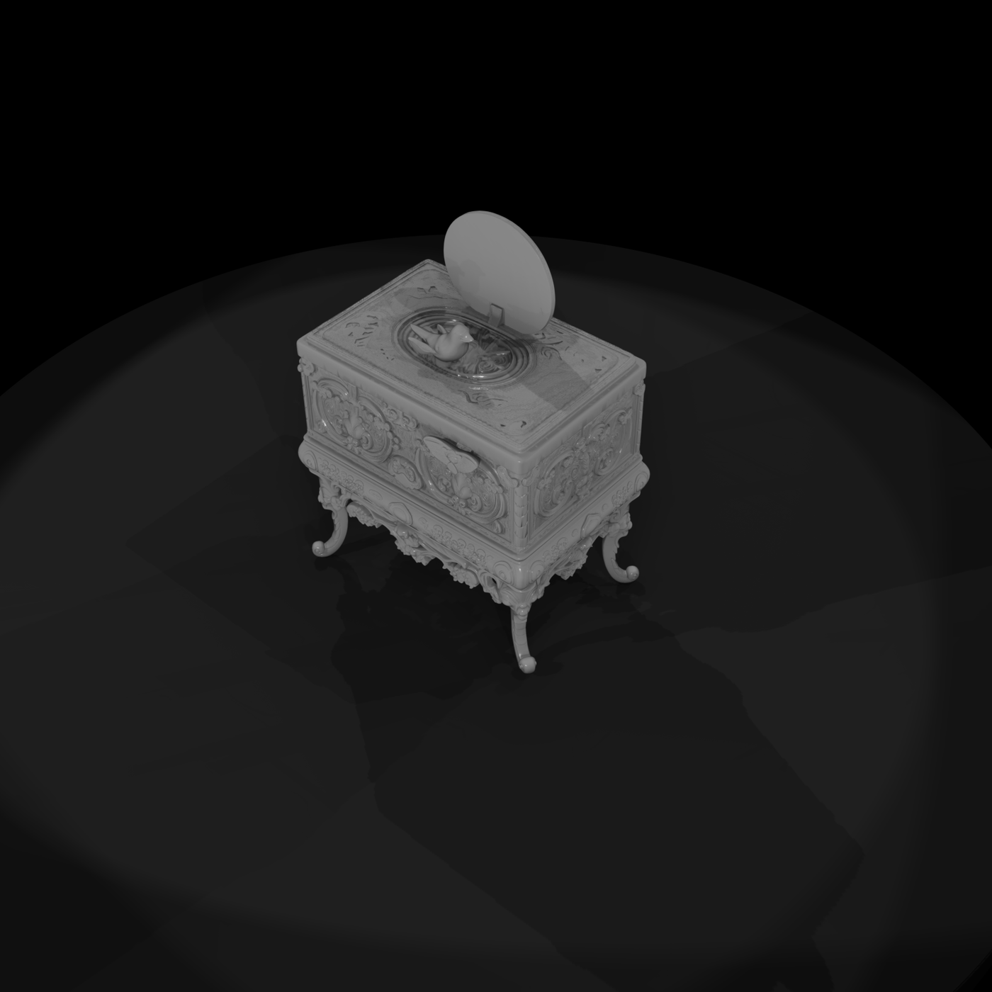 Baroque Singing Bird Jewelry Box