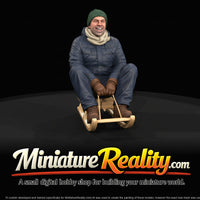 winter-skier-adult-man-on-wooden-sled — thumbnail 8
